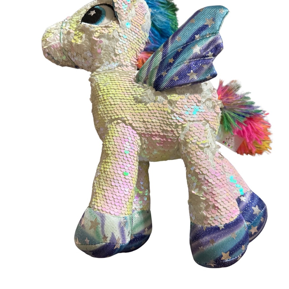 White and Blue Stuffed Animal Unicorn